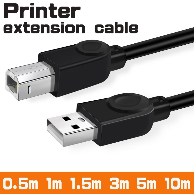 【Fast Ship】Usb Printer Cable 0.5M/1M/1.5M/3M/5M/10M USB 2.0 Type A Male To B Male Cable Extension Cord For Printers