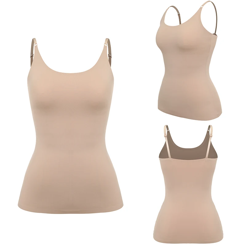 Seamless Shapewear Top Women Tummy Control Smooth Body Shaper Camisole Summer Nude Black Tank Top Slim Belly Compression Vest