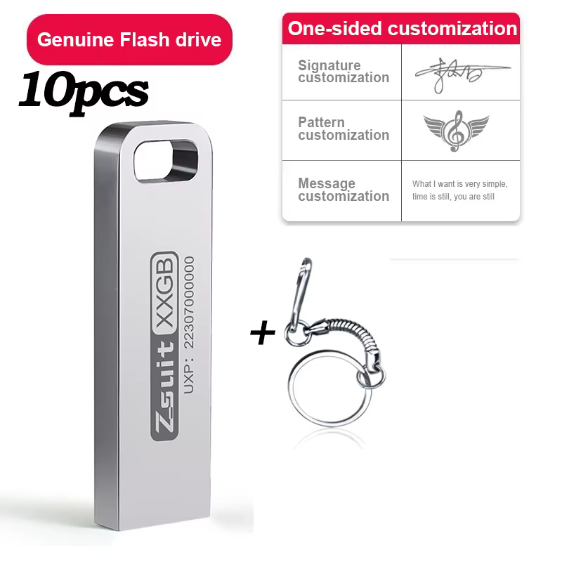 Zsuit New 10pcs Flash Drives 64GB Memory Stick for Mobile 128GB Metal USB Flash Drive 32GB 2.0 Pen Drive for TV Computer U Disk