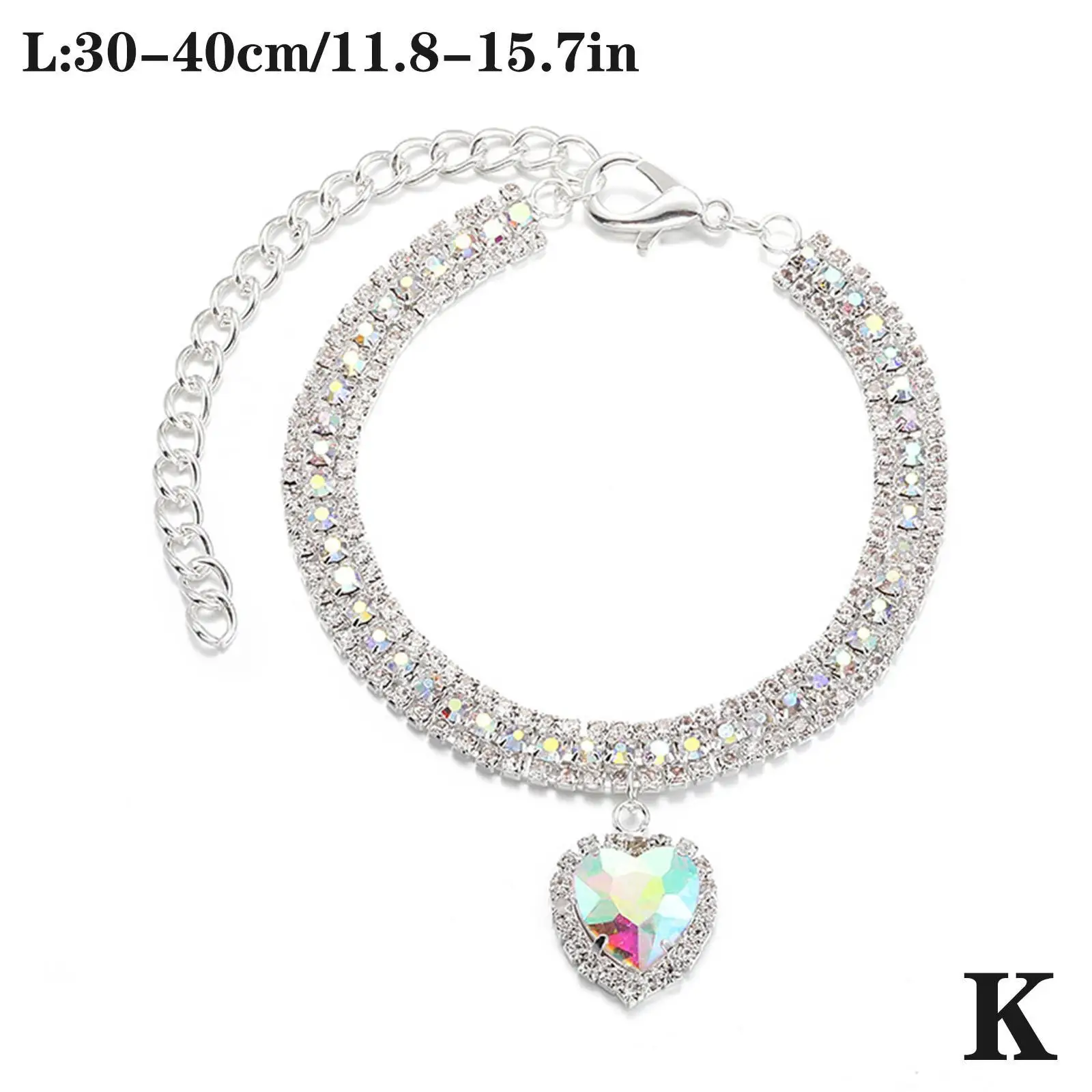 Dog Cat Rhinestone Diamante Collar Necklace Puppy Crystal Bling Pet Accessories For Puppy Kitten Crystal Pendant Diamond Collars