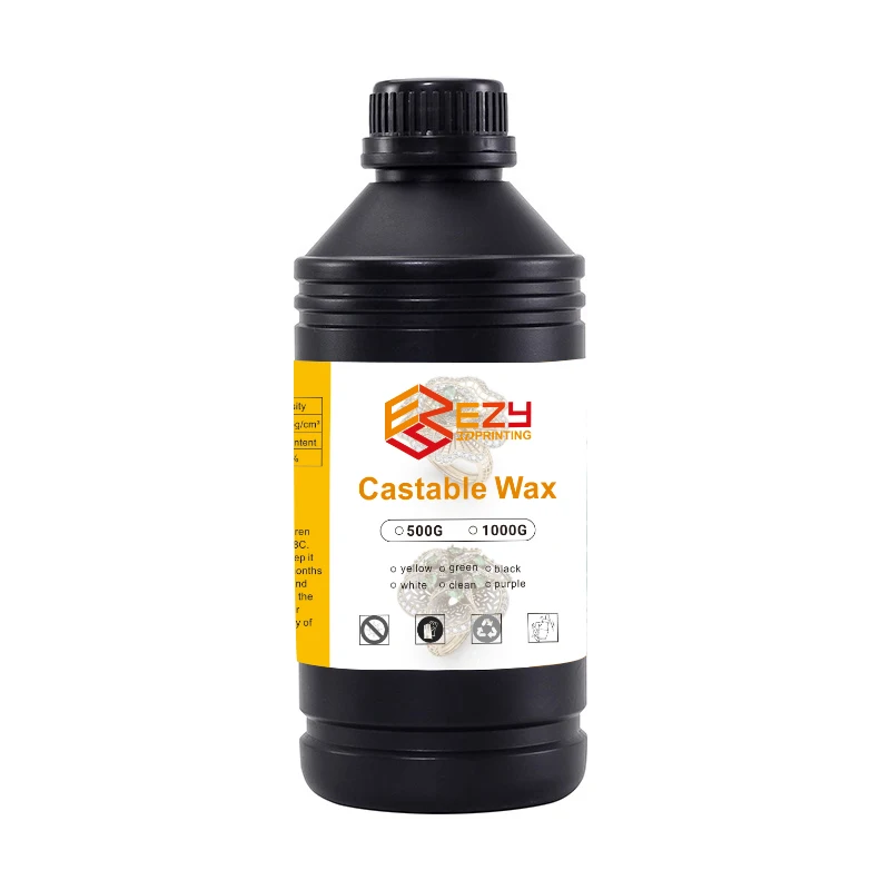 EZY High Wax 80% Plus Jewelry Castable Resin for 3D 2k 4k 6k 8k 12k Mono LCD& DLP Printers Easy to Cast 500ML