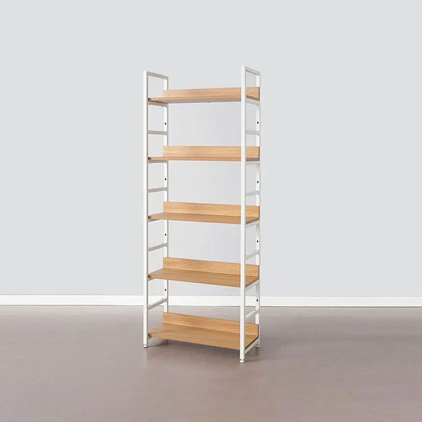 01. Steel Wood Shelf White 5-Tier