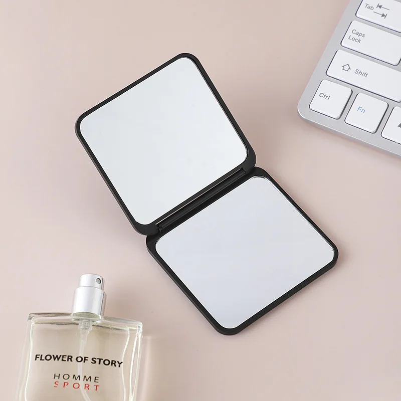 2-face Makeup Mirror Square Portable Cute Girl's Gift Hand Mini Mirror Pocket Double-sided Makeup Mirror Compact Multiple Colors