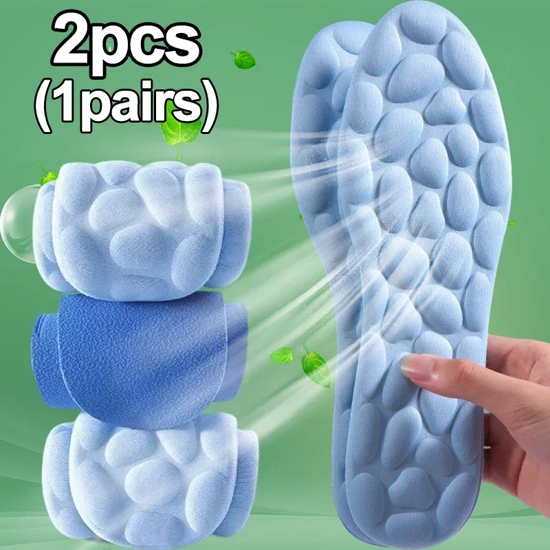 2/4pcs Soft Massage Memory Foam Insoles for Sport Running Shoes Sole Breathable Cushion Pads Women Men Feet Orthopedic Insoles
