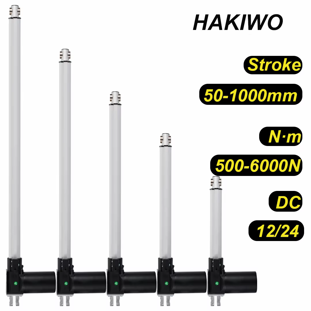 HAKIWO 6000N 12V 24V Linear Actuator  50mm 200mm 500mm 700mm 900mm 1000mm  Stroke Solar Tracker Motorisation of Door 30mm/s