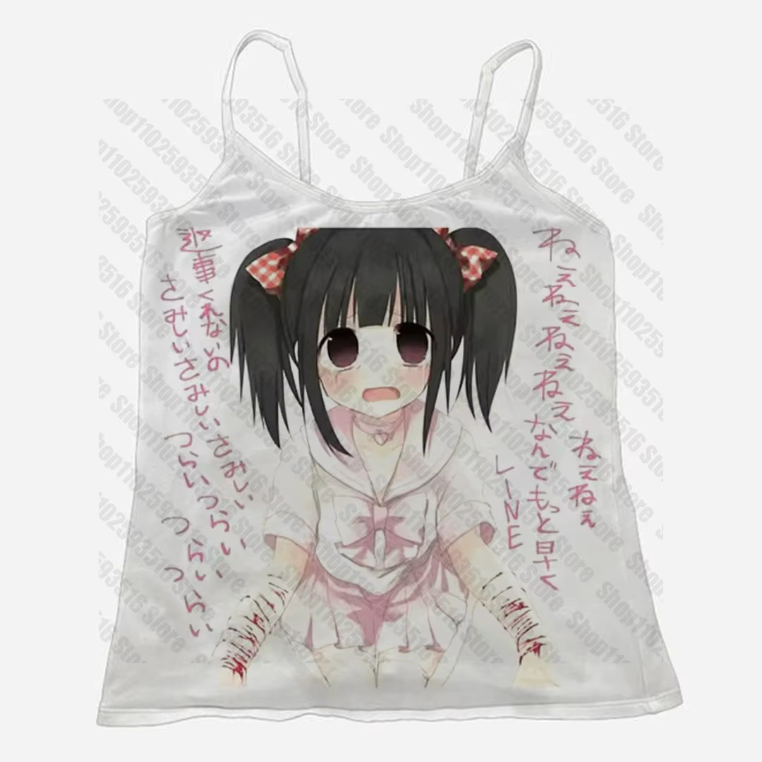 Cute Tops Sexys Grunge Clothes Y2k Vintage Top Women Aesthetic Crop Top Woman Emo Trashy Y2k 2000s Tanks & Camis Summer Harajuku