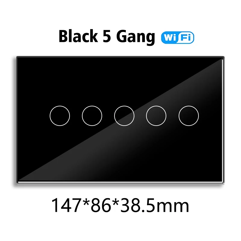 WIFI Smart Touch Light Wall Switch Interruptor Glass Panel 8/10 Gang 147*86mm Work Tuya APP  Whole house intelligent control