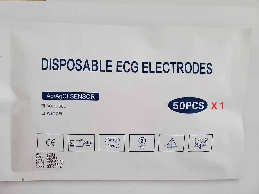 Wholesale/Retail button ECG Electrodes, 50 pcs in one Pack