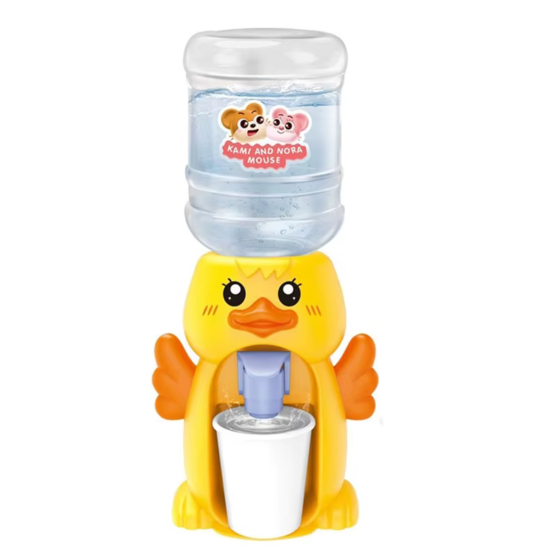 Mini Water Dispenser Machine Toy for Kid Simulation Animal Dollhouse Pretend Play Kitchen Supplies Beverage Cute Gift Duck Bunny
