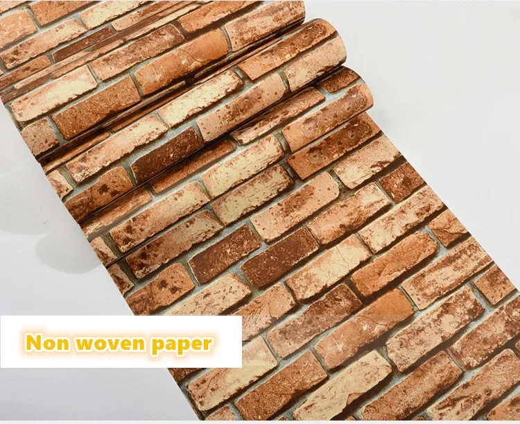 Rustic Vintage 3D Faux Bricks Wallpaper Roll Vinyl PVC Retro Industrial Loft Wall Paper Red Brown Gray Waterproof Washable store