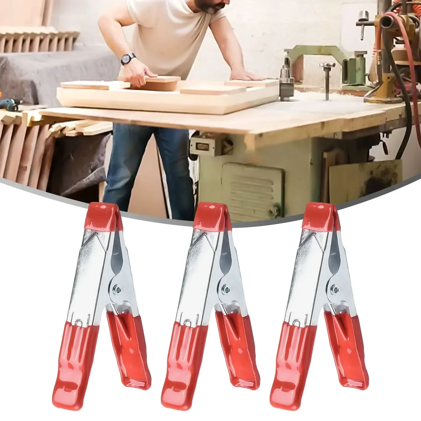 3PCS 4 Inch Metal A-Shaped Clip Spring Clamps Fixed Woodworking Grip Repair Hand Tools Multipurpose Powerful Iron Sheet Clip