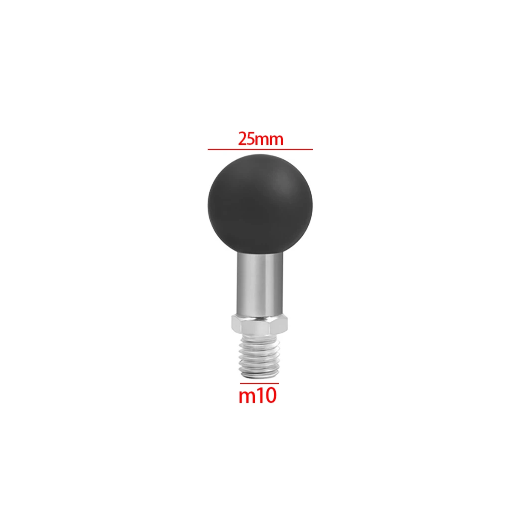 25mm 1inch Ball Head Adapter M6 M8 M10 Thread 1/4" Screw for RAM Mounts Motorcycle Bike Riding Action Cameras Phone Clip Bracket