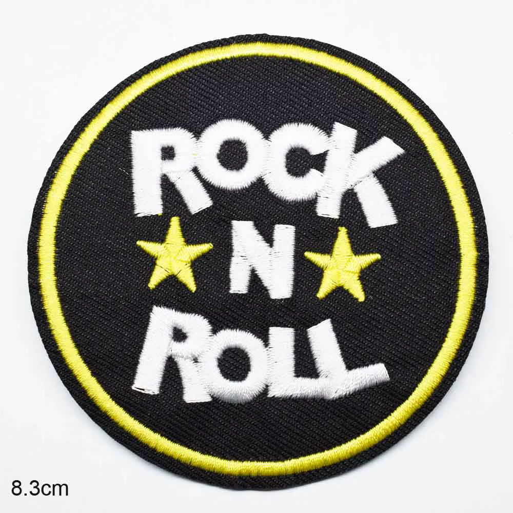 Rock N Roll Gun Music Rock Out Michael Jackson Iron On Embroidered Clothes Patches For Clothing Music Band