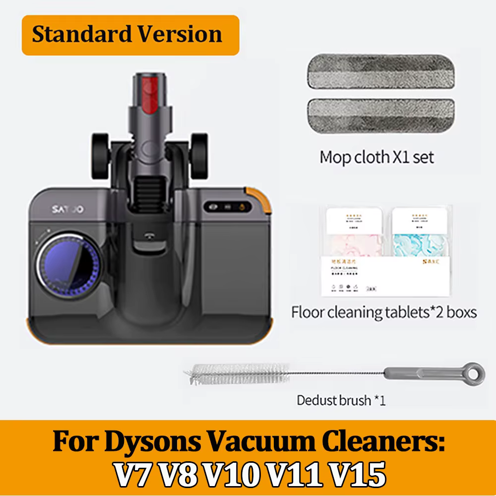 Electric Mop Head For Dyson V8 V10 V11 V15 V12slim Cordless Vacuum Cleaner Accessories,W/ UV LED Lights Floor Cleaning Tool