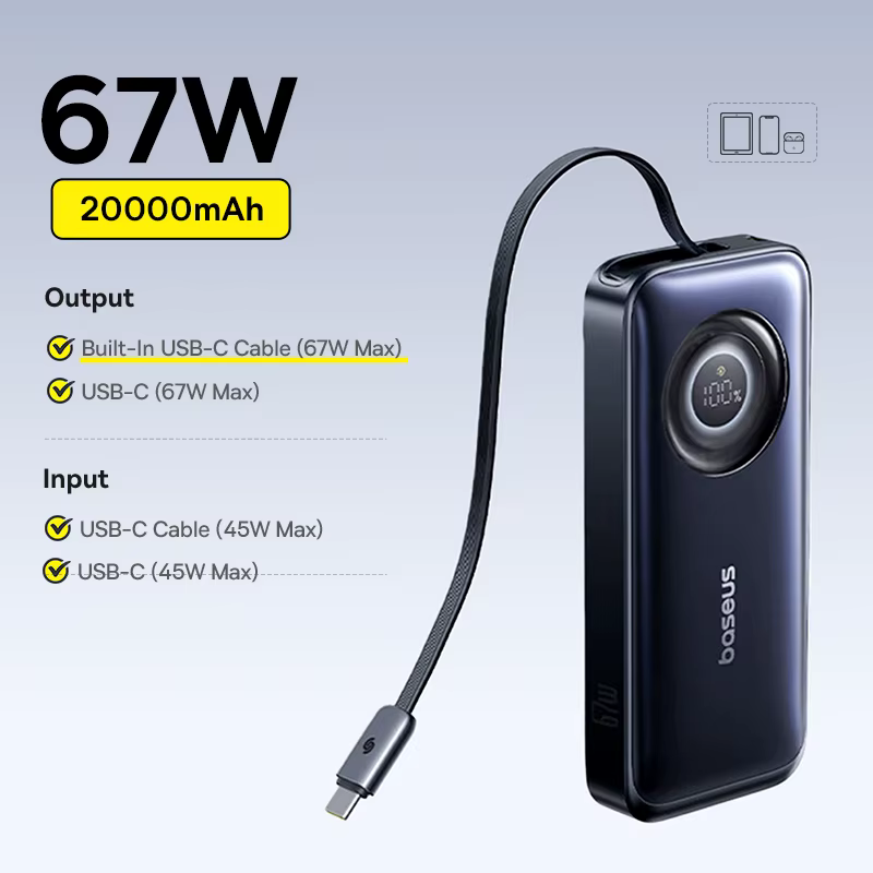 Black 67W 20000mAh