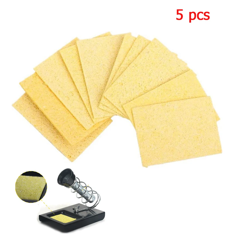 High quality 5Pcs High Temperature Resistant Sponge Electric Iron Tip Cleaning Sponge Rectangular 3.5*5CM Cleaning Cleaner Pads