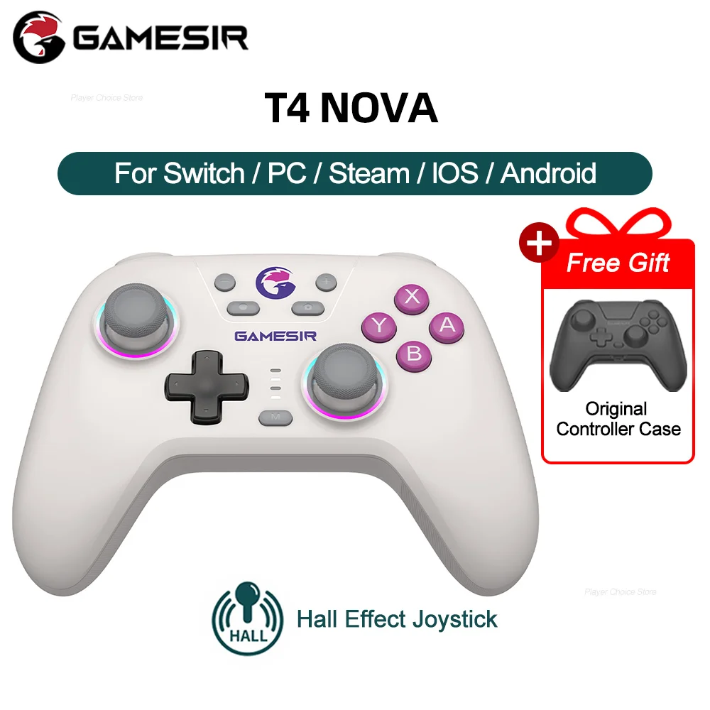 Gamesir Switch Controller Gamepads PC T4 Nova Controle Bluetooth Hall Effect Joysticks for Nintendo Switch Windows 10 11 iOS