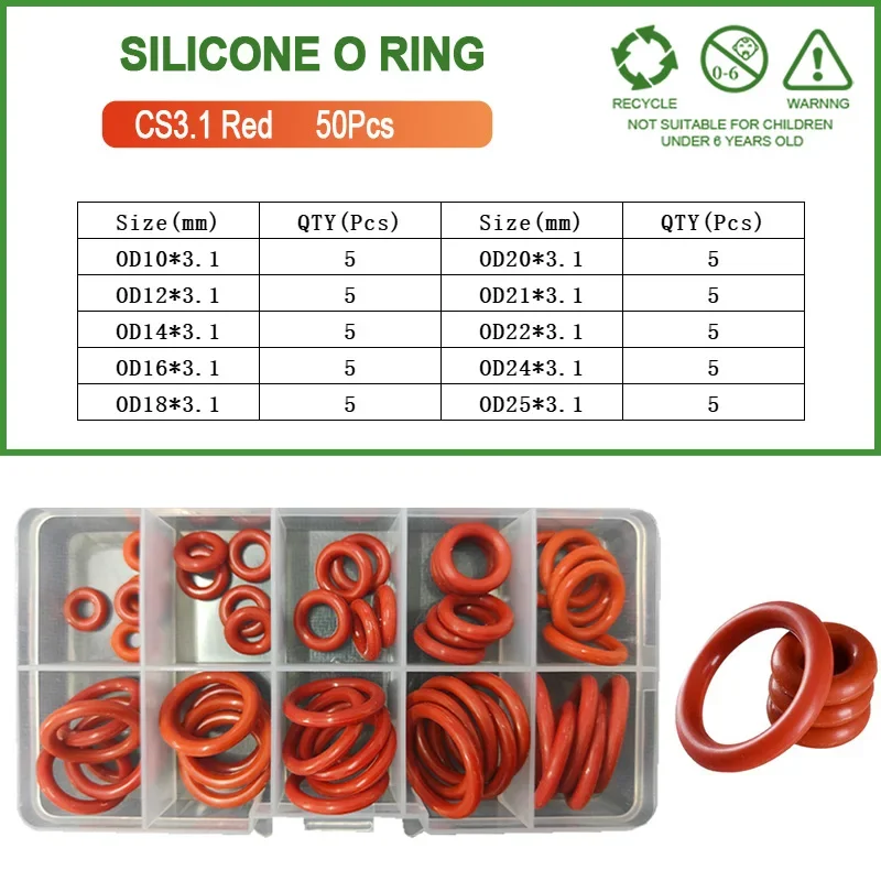 Red 50Pcs CS3.1mm