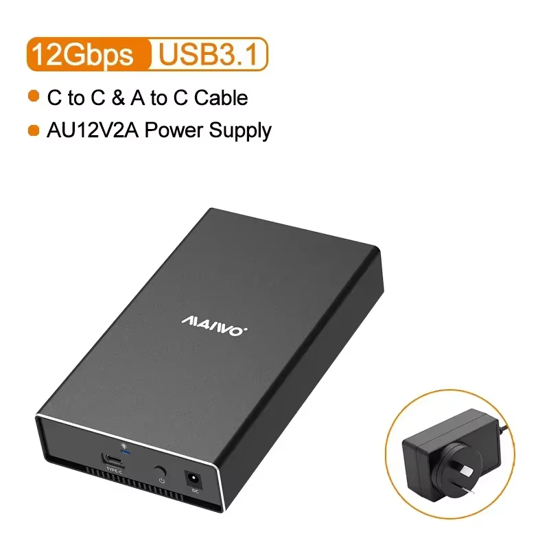 MAIWO SAS SATA Hard Drive Enclosure USB3.1 Type-C SAS 2.5& 3.5 Inch HDD Docking Station Hard Disk Box for 2.5/3.5 inch HDD/SSD