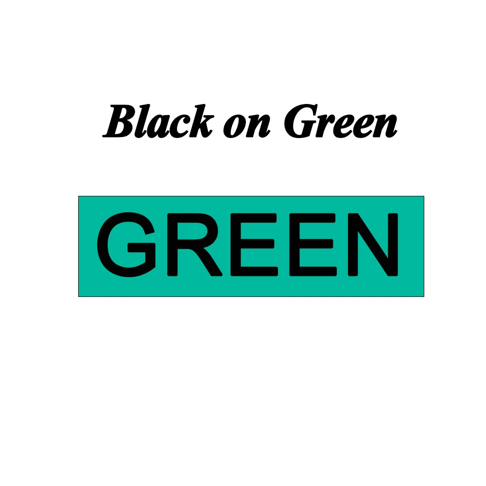 black on green