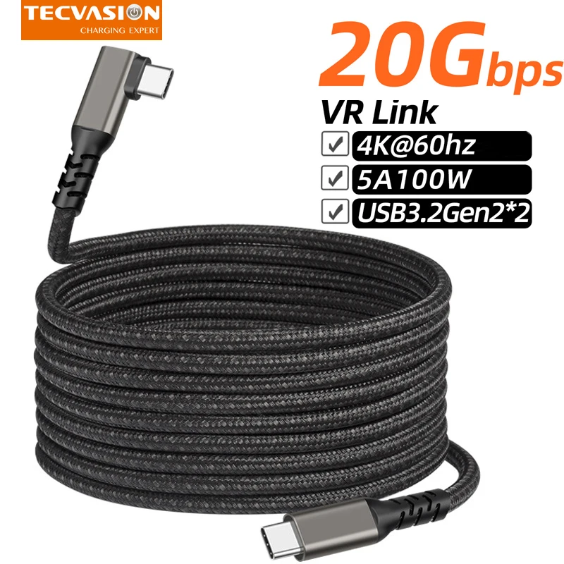 100W USB C Cable 3meter USB3.2 Gen2 10 20Gbps Thunderbolt 3 Cable QC4.0 Type C PD Cord PPS E-MARK Power Delivery for MacBook Pro