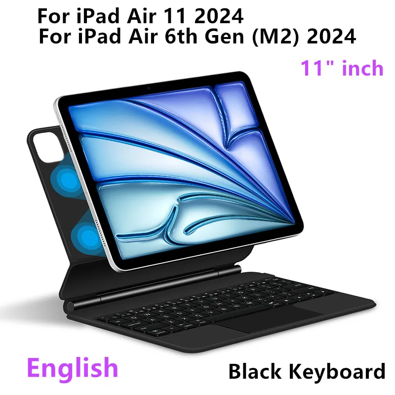 Folio Magic Keyboard For New iPad Air 11 2024 Air 6th Gen 11" Smart Case Portuguese Spanish Hebrew Arabic German keyboard cover