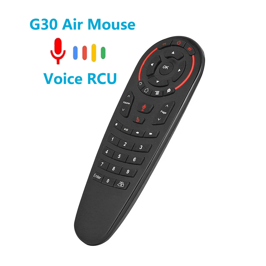 G30 Smart Voice Remote Control 2.4G Gyroscope Wireless Air Mouse 33 Keys IR Learning for T95 X96 H96 mini Android Box