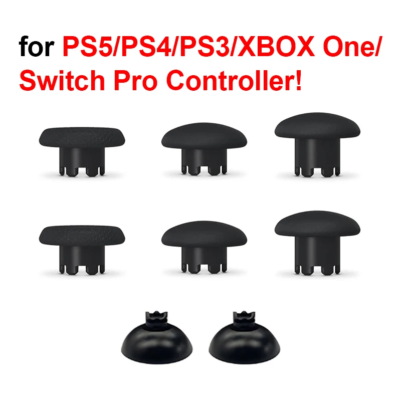 For PS5 Edge Dualsense Controller Replacement Thumbsticks Joysticks Grip and 4 Paddles Black