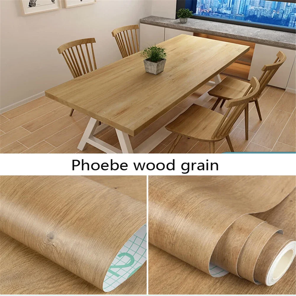 40cm Width Wood Grain PVC Wallpaper for Door Wardrobe Cupboard Table Furniture Waterproof Self Adhesive Stickers Home Decor Film