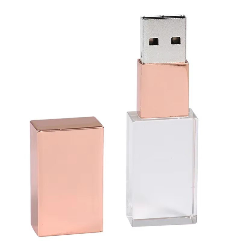 JASTER Creative Photography Wedding Gift Pen Drive 128GB Crystal Wooden Box USB Flash Drives 64GB Rose Gold Memory Stick 32GB