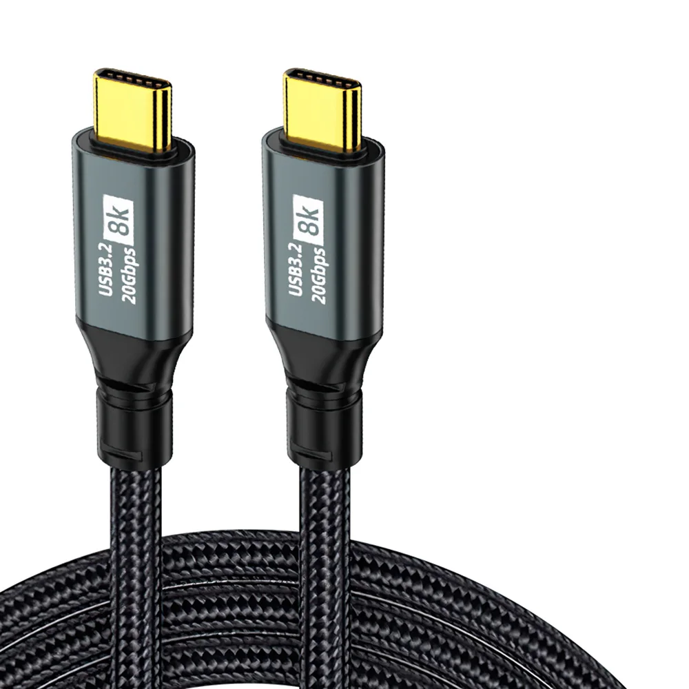 8K 60HZ 100W 20Gbps USB 3.2 Gen 2 Type C to C For iPhone 15 Macbook Air Pro Samsung TV Hard drive 5A Data Charger PD Fast charge