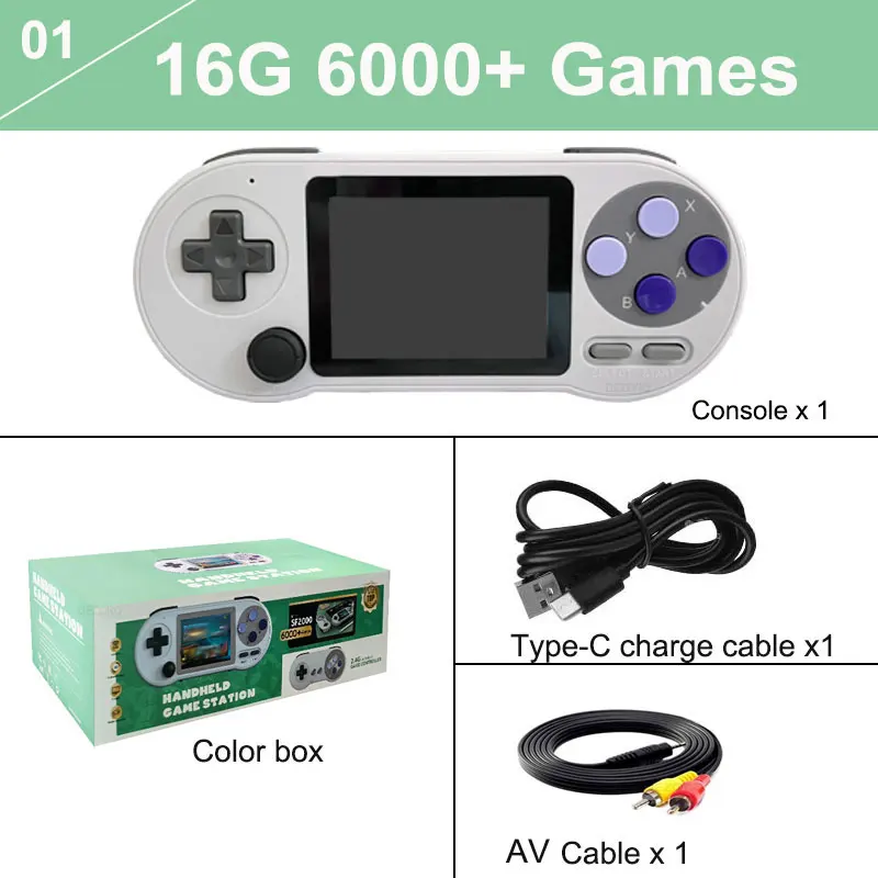 Mini Pocket Handheld Game Player SF2000 Video Game Portatil 6000+ Games 3.0 Inch Consolas De Videojuegos for SNES/GBA/MAME