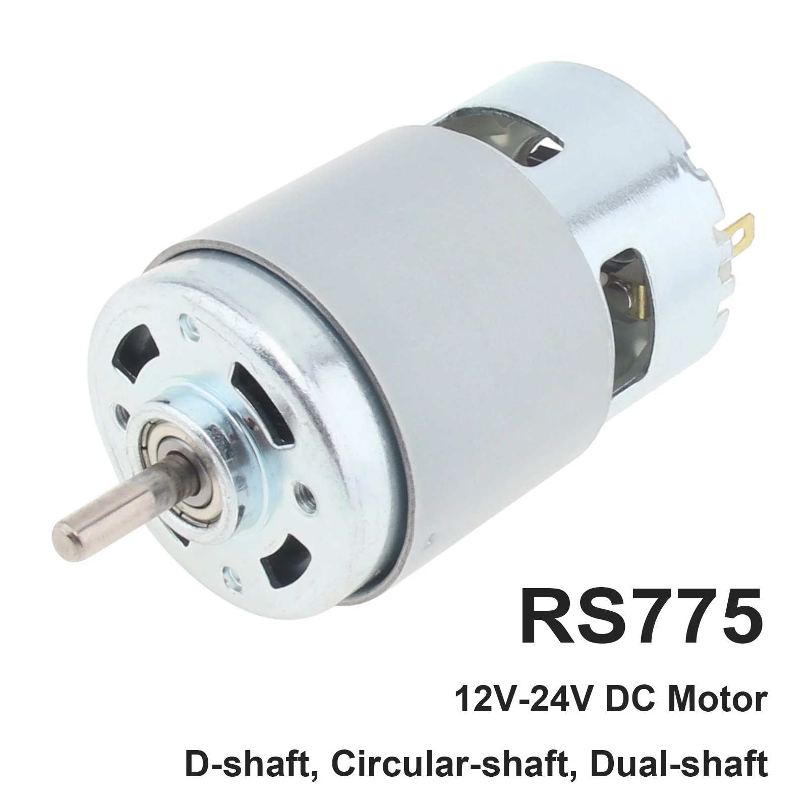 775 DC Motor 12V 24V 3000RPM-12000RPM Large Torque Micro Electric Motor for Drill Screwdriver Circular/D-Shaft/Dual Shaft