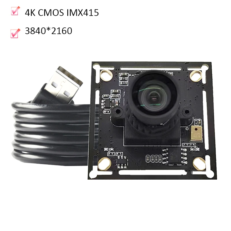3840*2160 4K HD CMOS IMX415 95 Degree USB 2.0 Camera Module With Digital Mic 30FPS  MJPEG, YUY2