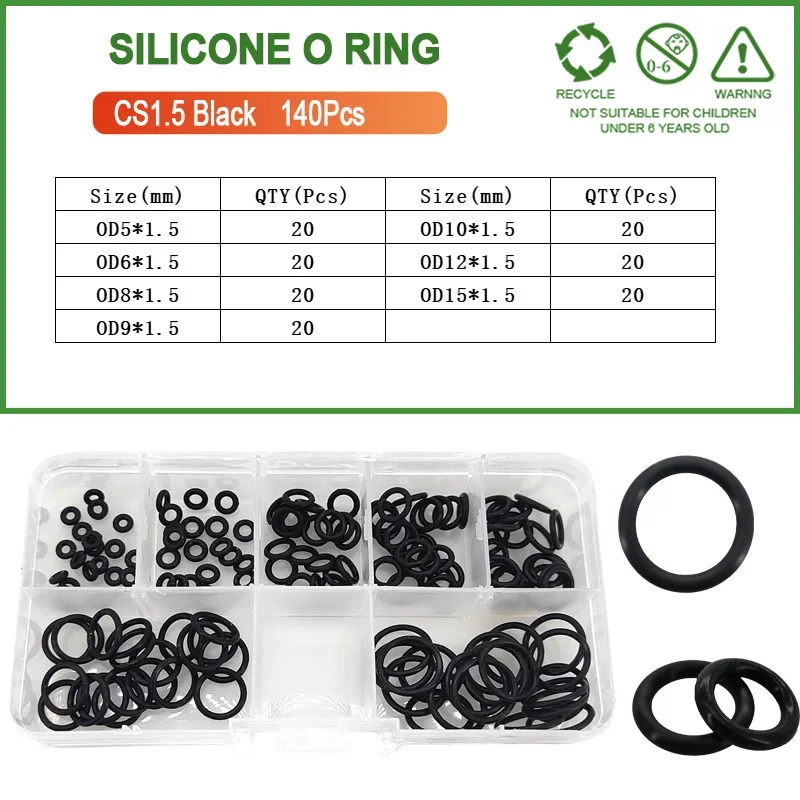 Black 140Pcs CS1.5mm