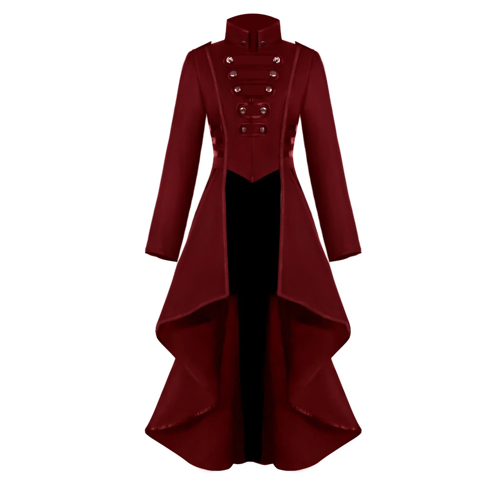 Women Jackets Plus Size Gothic Steampunk Button Lace Corset Halloween Costume Tailcoat Jacket Autumn Winter Coat For Women
