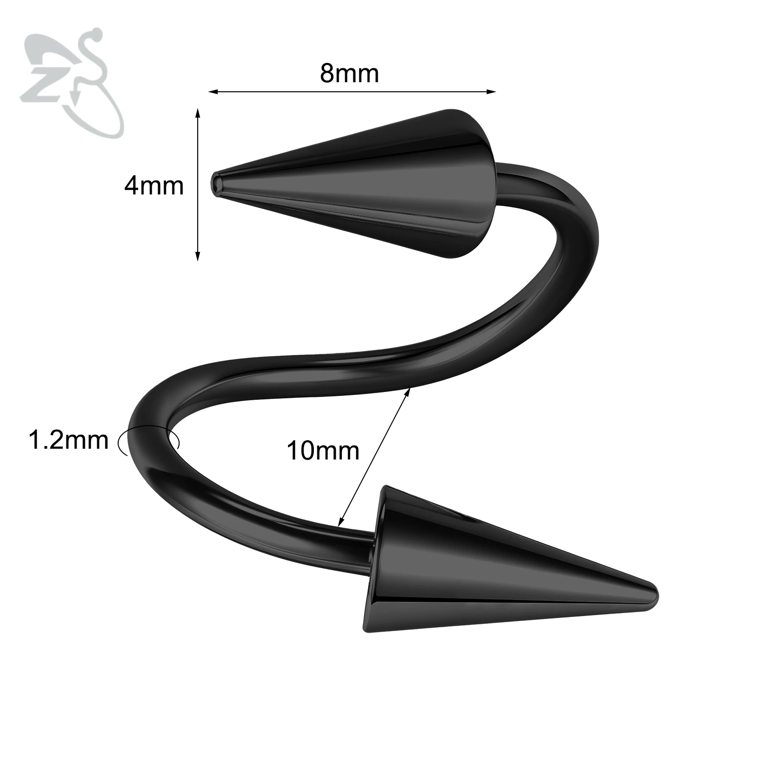 Black-10X4X8mm