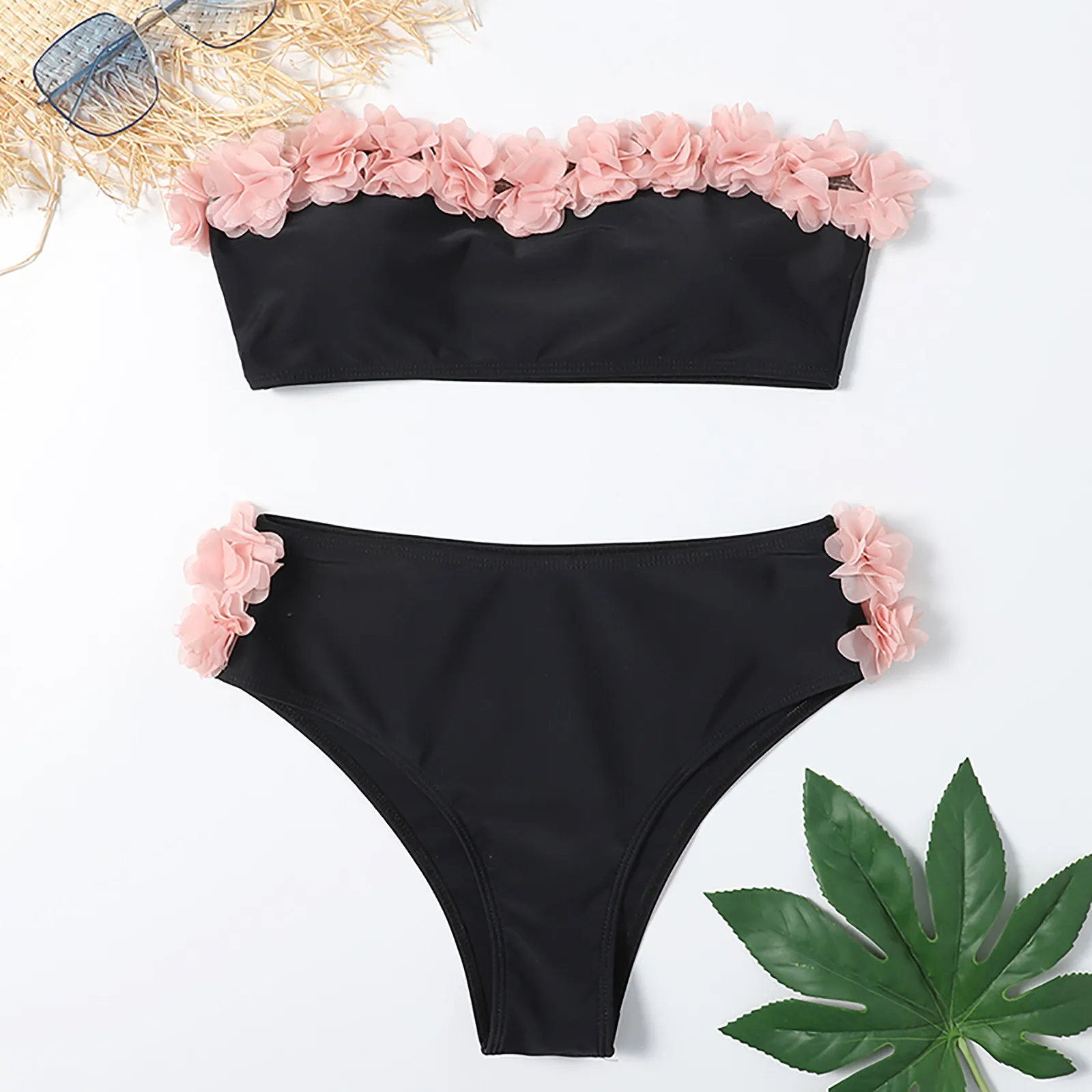 Sexy Bathing Suits For Women Two Piece Swimsuits Split One Set Swimsuit Gradient Women'S Bikini High Waist Beachwear Strapless