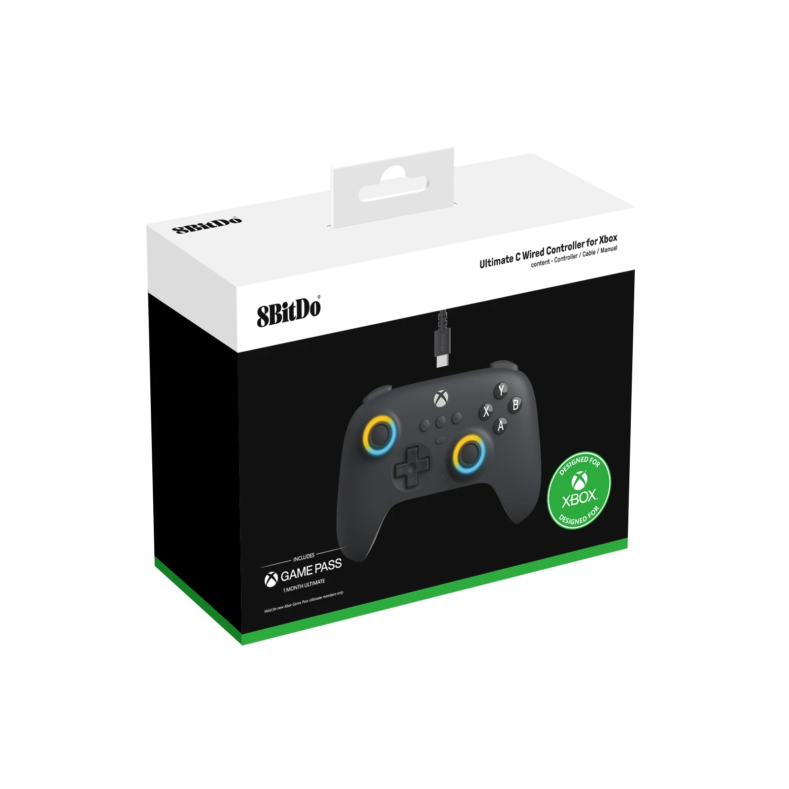 8BitDo Ultimate C Wired Controller Hall Effect Joysticks USB Gamepad with for Xbox Series X、Series S, Xbox One, and PC Windows.