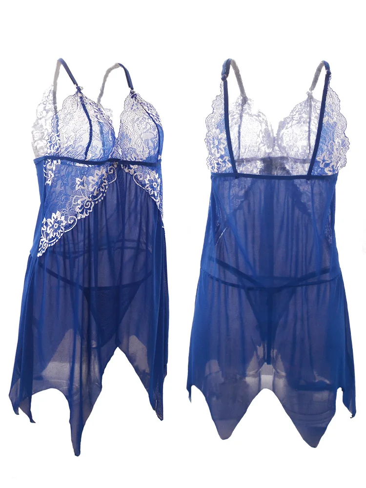 Women Sexy Lace Satin Nightdress Sleepwear Lingerie Pajamas Set Babydoll Sex Costumes Erotic Hot Dresses Exotic Dress Plus Size