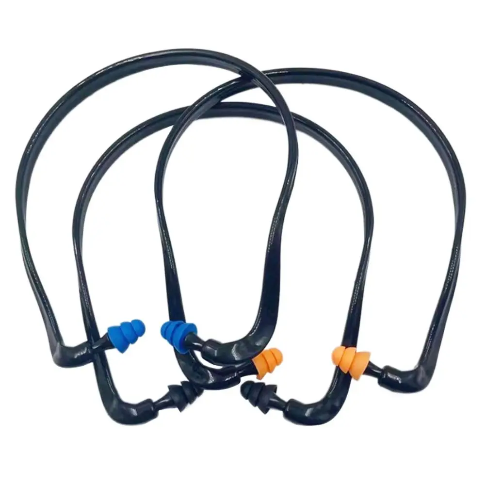 Soft Silicone Head-mounted Earplugs Protector Blue Black Orange Anti-Noise Earmuff Learning Sleeping Noise Reduction Ear Plugs