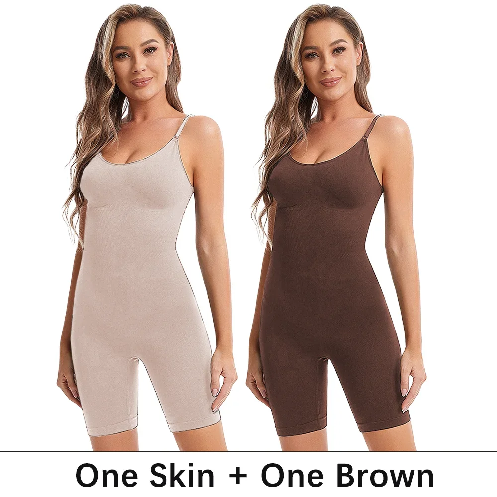 POKARLA Seamless Bodysuit Compression Open Crotch Shapewear Women Push Up Corset Slimming Butt Lifter Full Body Shaper Slimmer