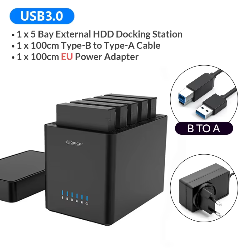 5 Bay USB3.0 EU Plug