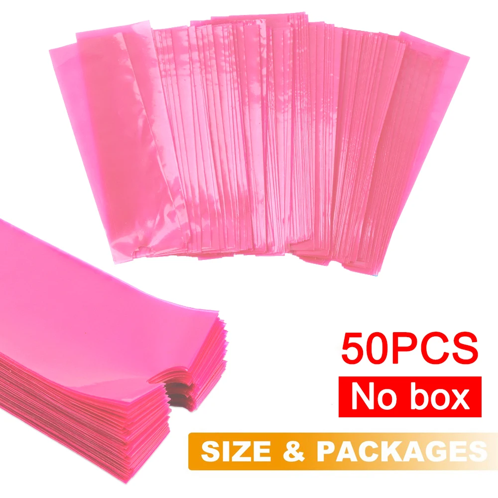 50/100/200pcs Disposable Tattoo Pen Bag Covers Machine PMU Pen Sleeves Waterproof Pink Blue Bags Clear for Tattoo Accessories