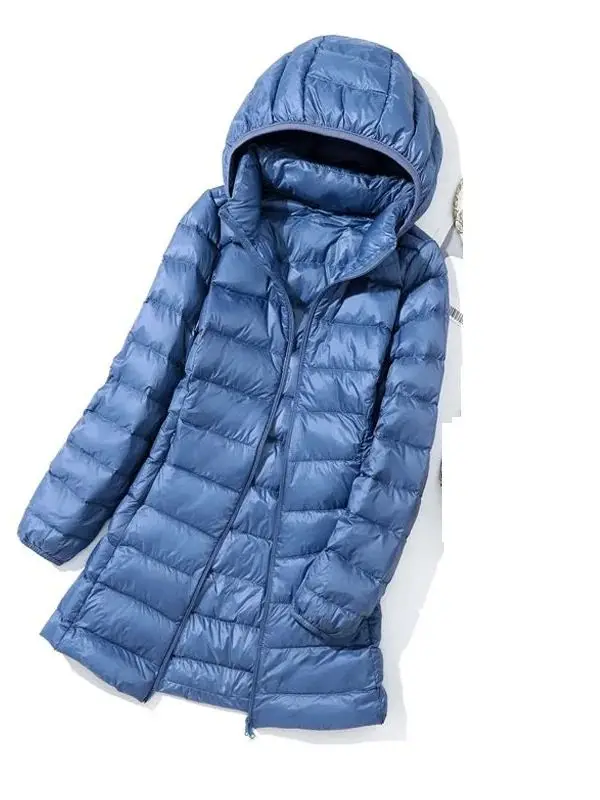 8XL Plus Size Thick Long Down Jacket Women Winter Ultra Light Down Jacket Women With Hooded Down Coat Female Hat Detachable