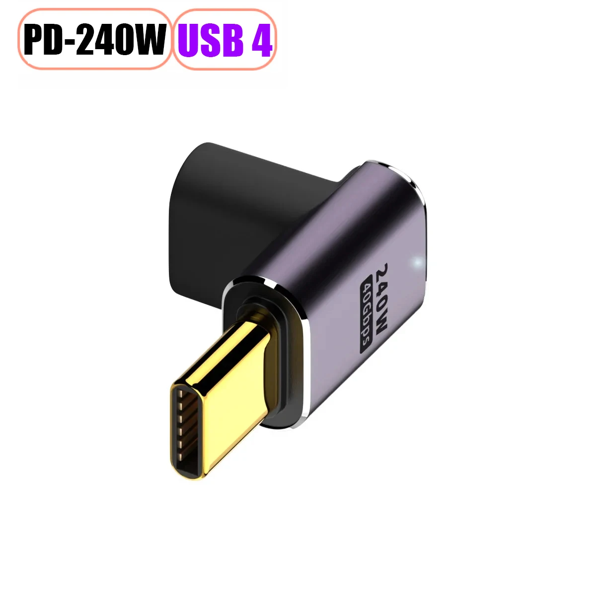 5A 240W USB4 OTG Type C To C Thunderbolt 4 Extension Cable Adapter L Style Male To Female To Female For Phone Laptop PC 40Gbps