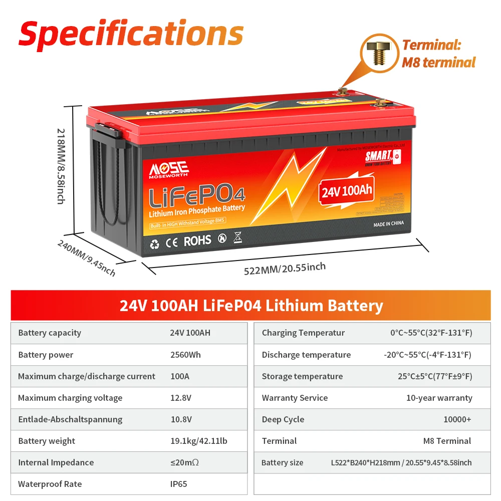 24V 100Ah Bluetooth