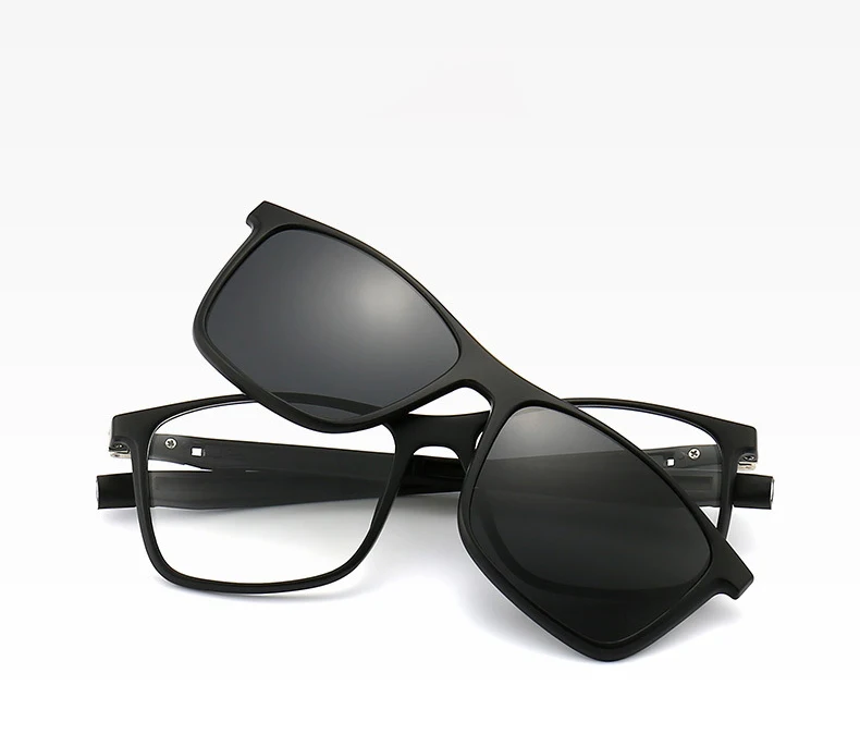 VCKA Men Myopia Glasses Frame Optical Magnet Clip On Sport Prescription Sunglasses Women Square Hanging Neck Eyeglass -1.0~6.0