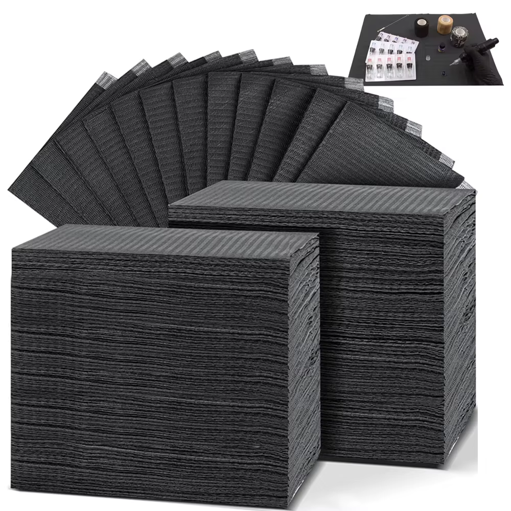 Disposable Black Tattoo Clean Pad Mat Waterproof Patient Dental Napkins Bibs Paper Tablecloths Sheets Wipes Tattoo Accessories