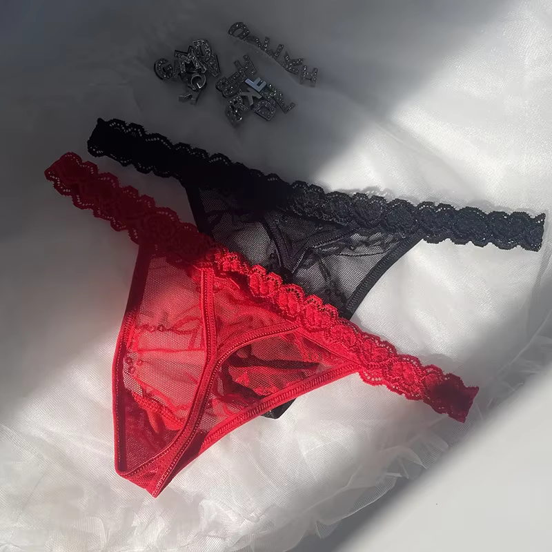 Thong With Name Custom 2Pc/set Rhinestone Letters Waist Chain For Women Sexy Girl Lace String Bikini Customize Briefs Girlfriend